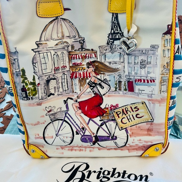 Brighton Fashionista Paris Chic Leather Tote Bag Handbag Rare & Retired NWT - Picture 11 of 11